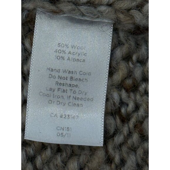 Talbots Open Front Knit Cardigan Sweater Chunky Shawl Collar Wool Alpaca Size S - Picture 5 of 7